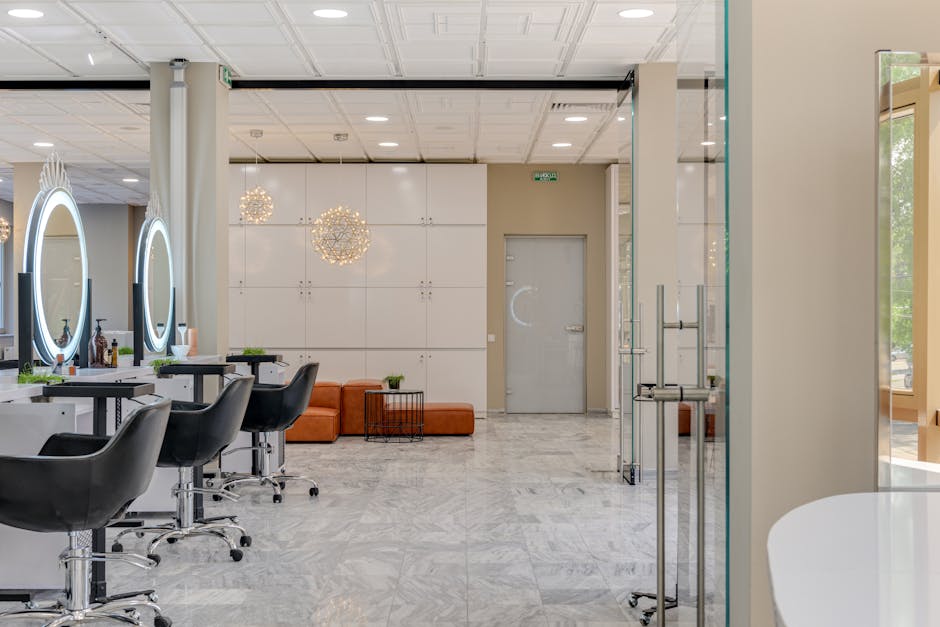 Bright and stylish beauty salon interior showcasing modern design and elegant furnishings